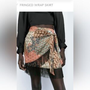 NWT Zara fringe skirt
